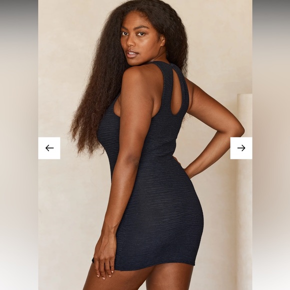 NWOT Monday Swimwear The Kokomo Swim Dress in Black Crinkle - Picture 7 of 12